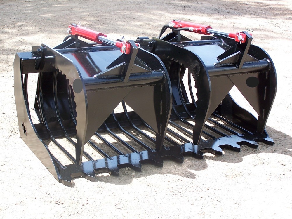 Skid Steer Rock Bucket Grapple