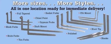 Telehandler attachment fork tines